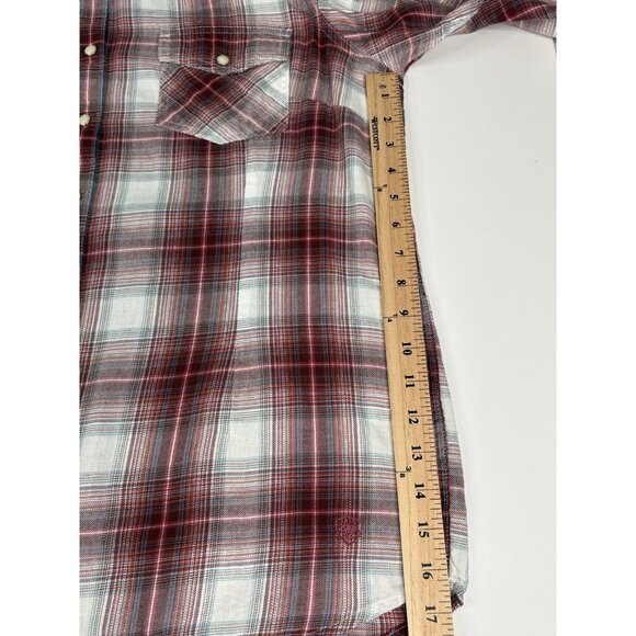Ariat Real Laramie Western Red Plaid Flannel Shirt Women’s XL Full Snap - Picture 13 of 15